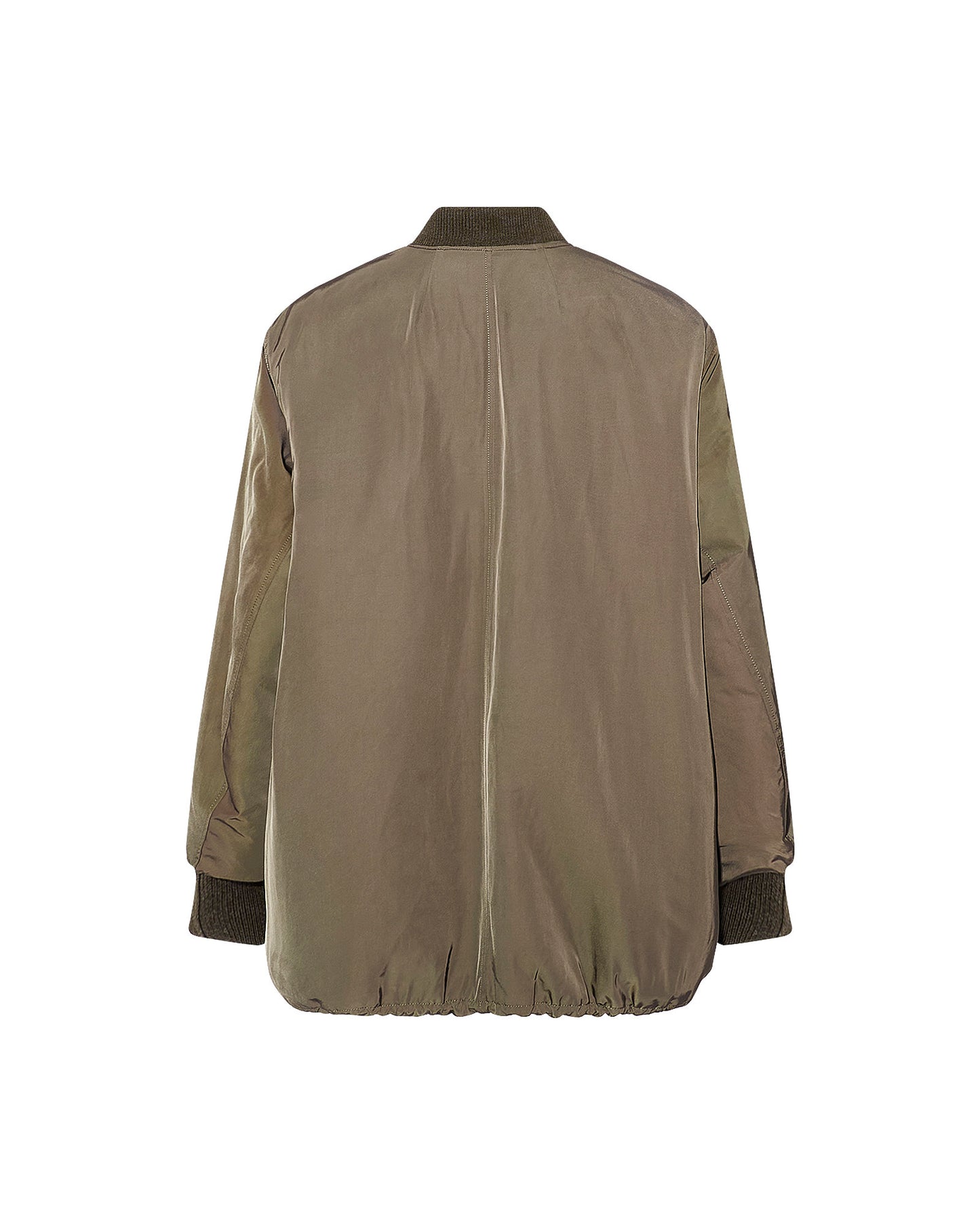 Long reversible varsity jacket in shearling and technical fabric