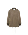 Long reversible varsity jacket in shearling and technical fabric