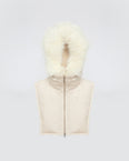 Padded Hood bib in flannel and fox fur