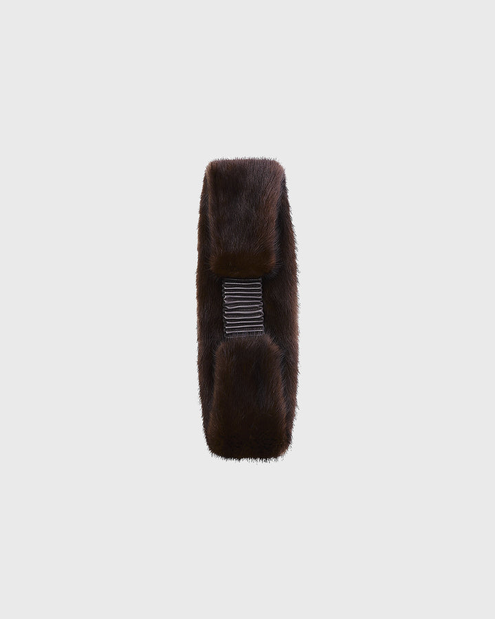 Mink fur and leather headband - Yves Salomon