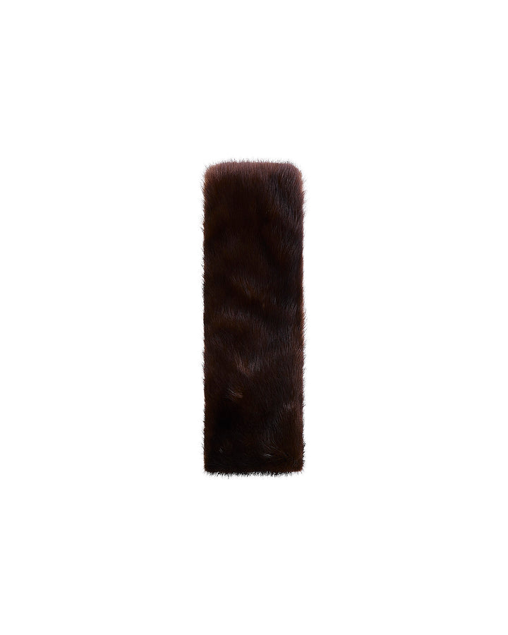 Mink fur and leather headband
