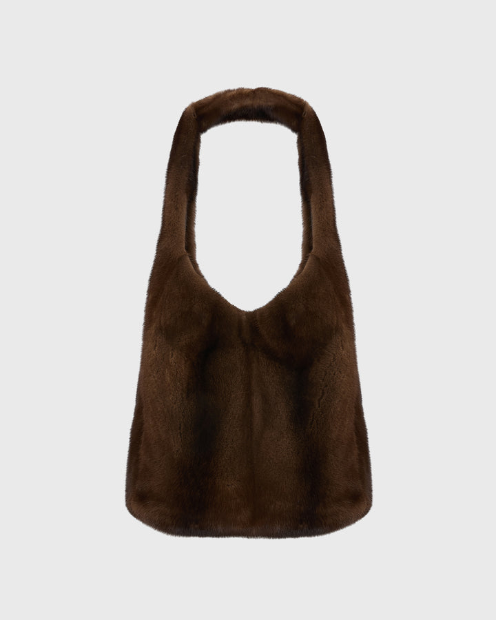 Mink fur bag with lamnskin details - Yves Salomon