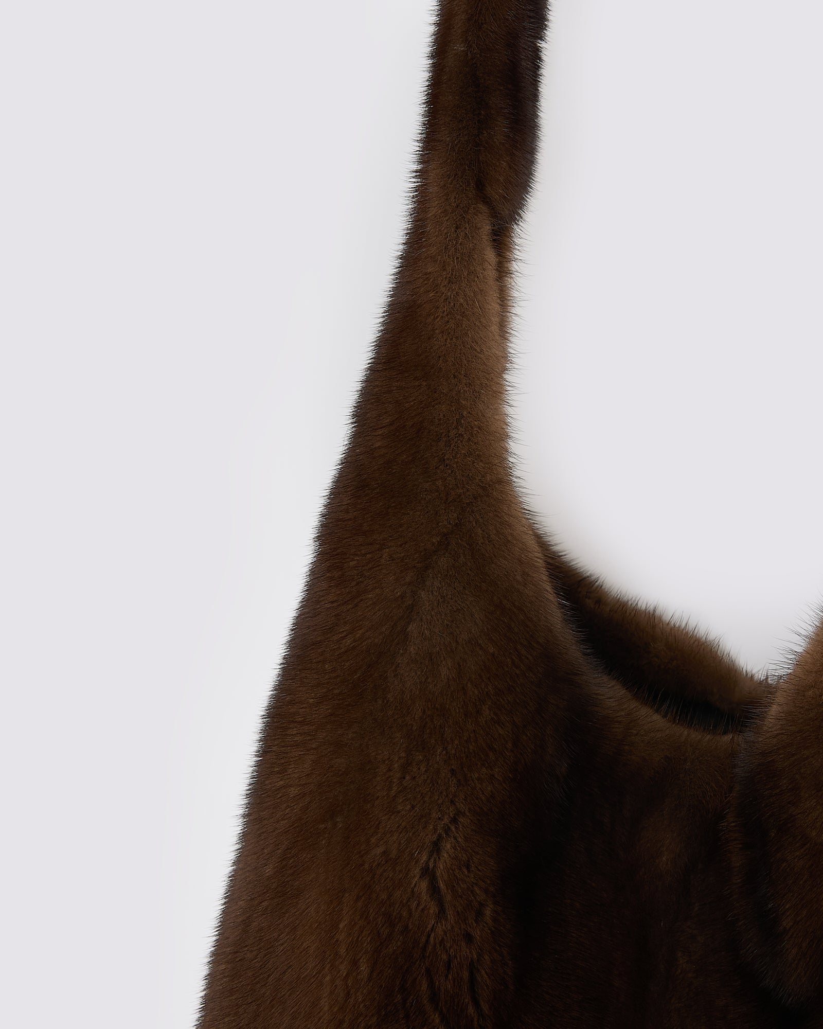 Mink fur bag with lamnskin details - brown - Yves Salomon – Yves
