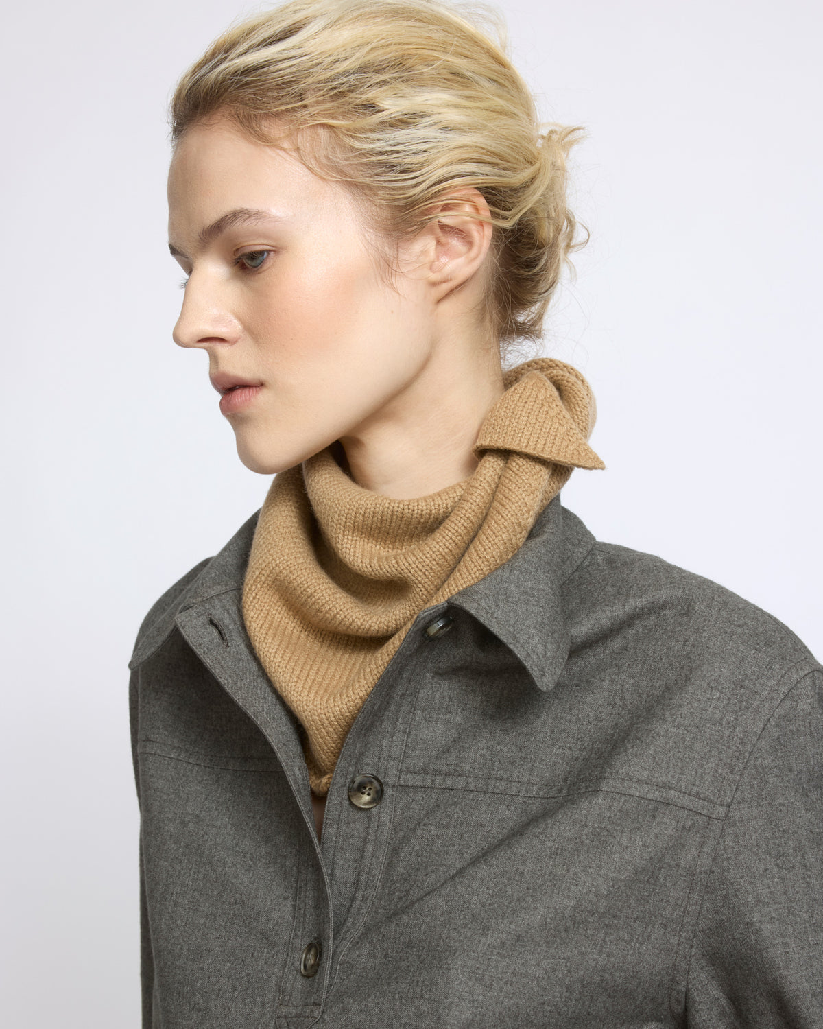 100% cashmere knit bandana - Yves Salomon - New Fall/Winter Collection