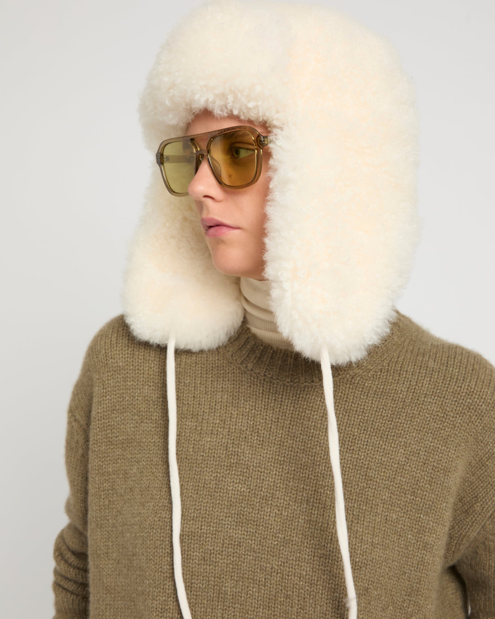 Cashmere lambskin shearling ushanka -Yves Salomon