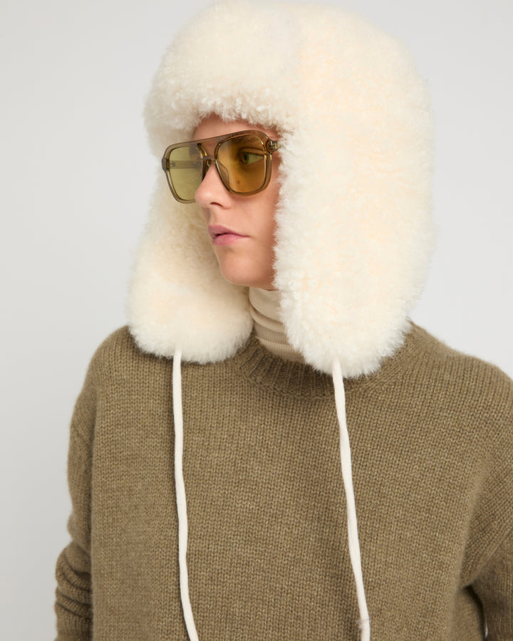 Cashmere lambskin shearling ushanka -Yves Salomon