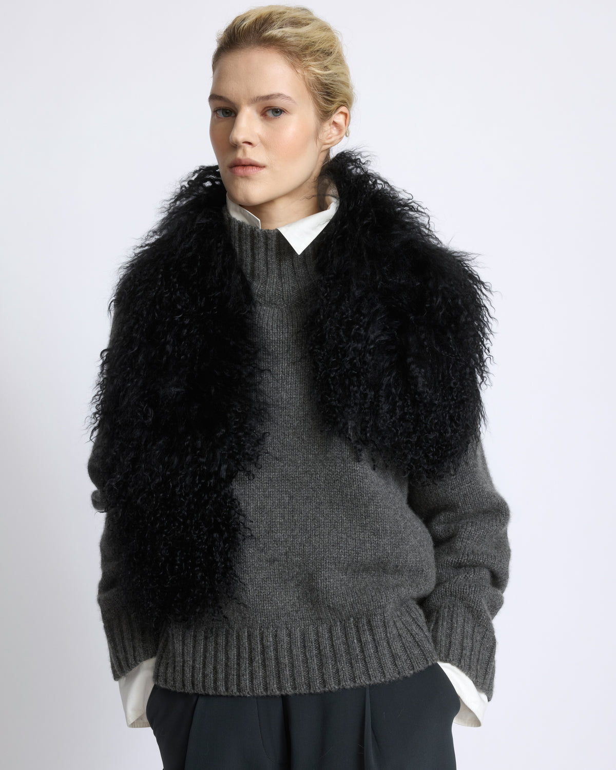 Mongolian shearling scarf - Yves Salomon - New Fall/Winter Collection