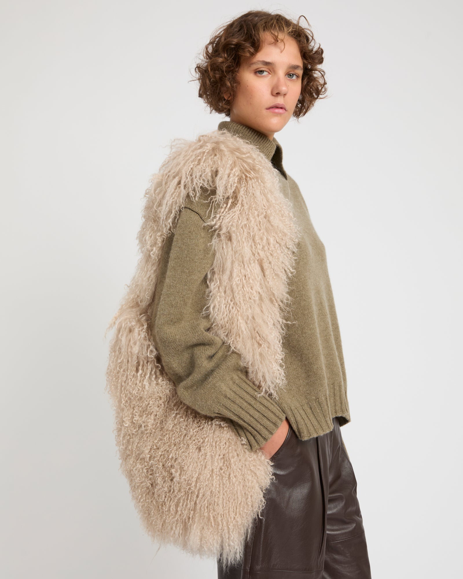 YVES SALOMON イブサロモン　ムートンリバーシブルベスト YVES SALOMON イブサロモン ムートンリバーシブルベスト 【公式通販】