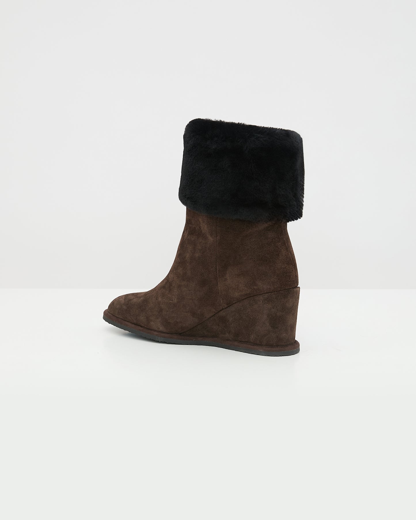 Wedge boots in Merino lambskin shearling - Yves Salomon