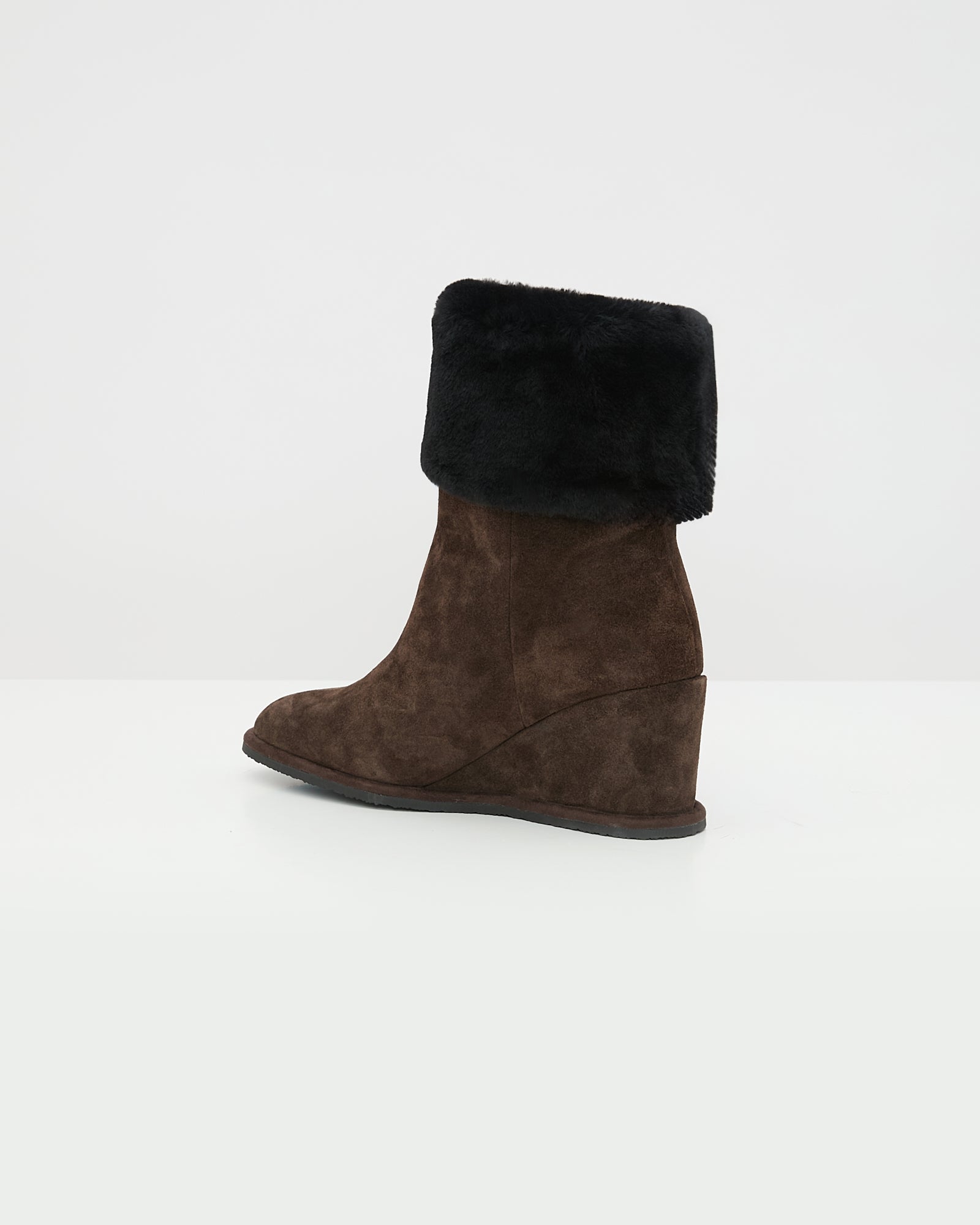 Wedge boots in Merino lambskin shearling - Yves Salomon