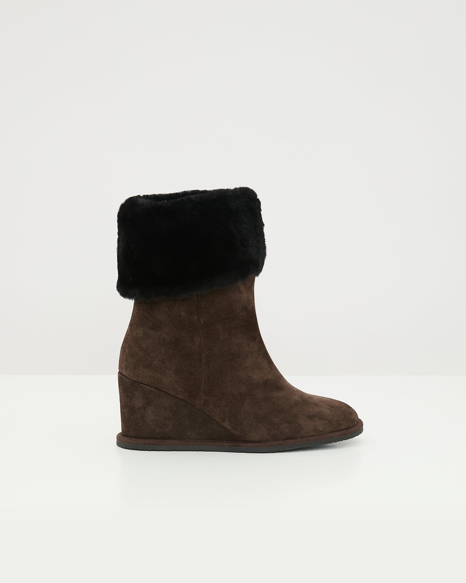 Wedge boots in Merino lambskin shearling - Yves Salomon