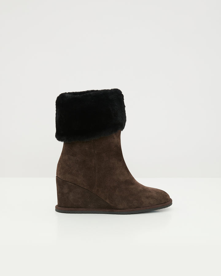 Wedge boots in Merino lambskin shearling - Yves Salomon
