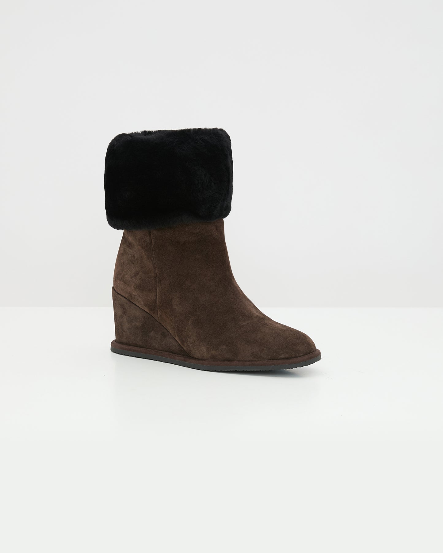 Wedge boots in Merino lambskin shearling - Yves Salomon