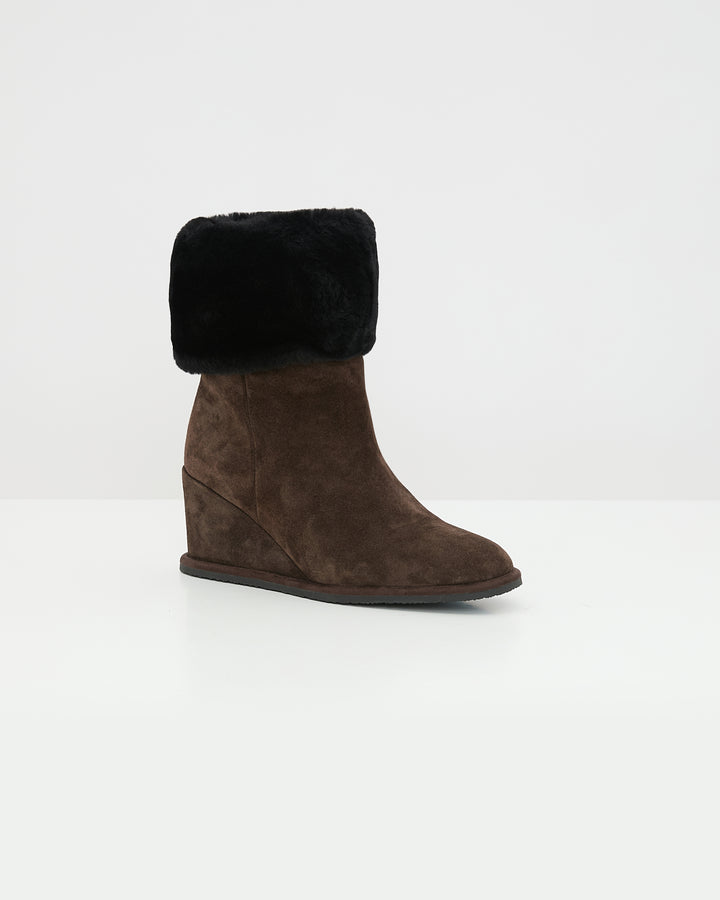 Wedge boots in Merino lambskin shearling - Yves Salomon