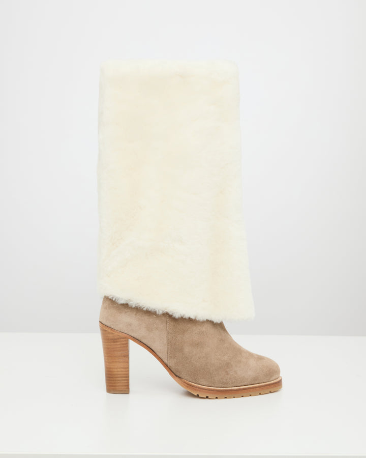 Merino lambskin shearling high boots -Yves Salomon
