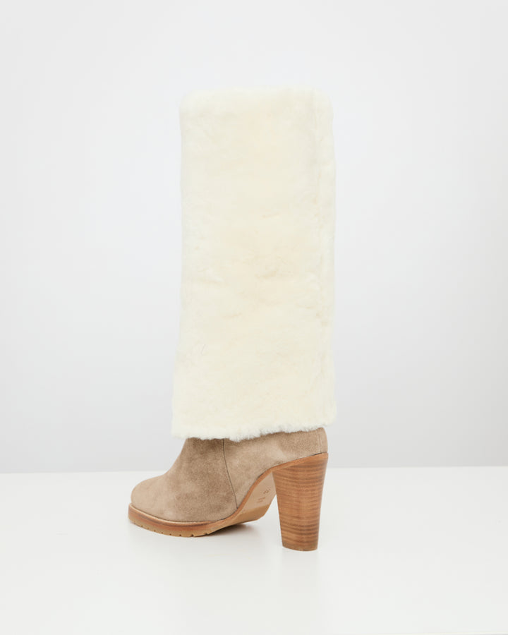 Merino lambskin shearling high boots -Yves Salomon