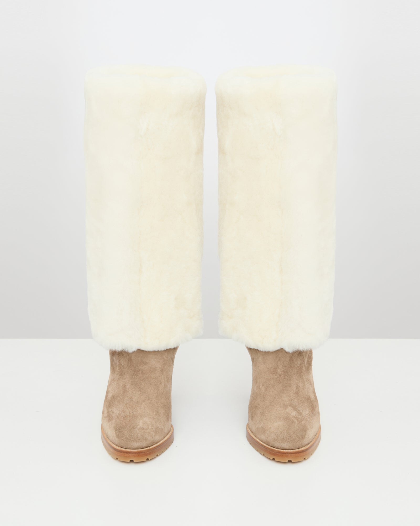 Merino lambskin shearling high boots -Yves Salomon