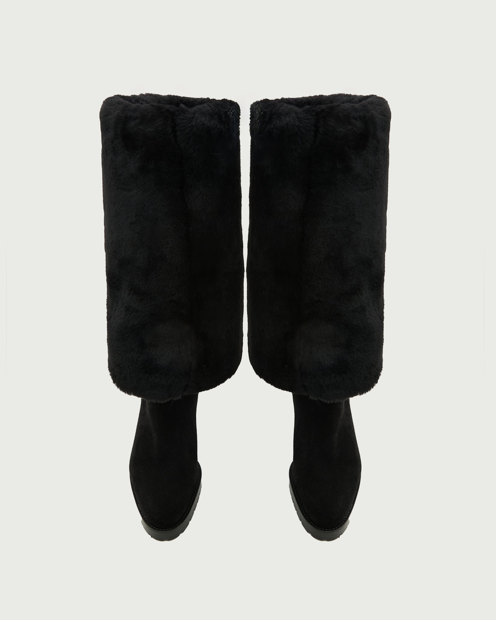 Merino lambskin shearling high boots - Yves Salomon