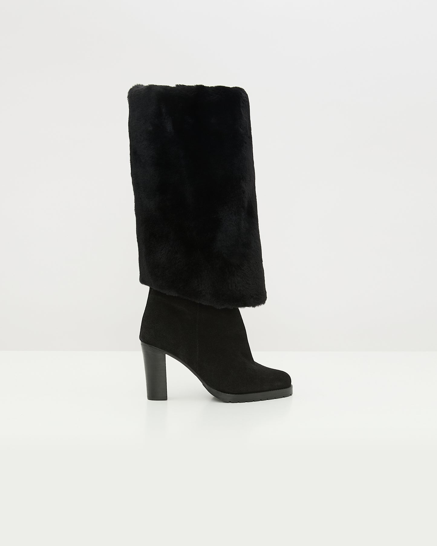 Merino lambskin shearling high boots - Yves Salomon