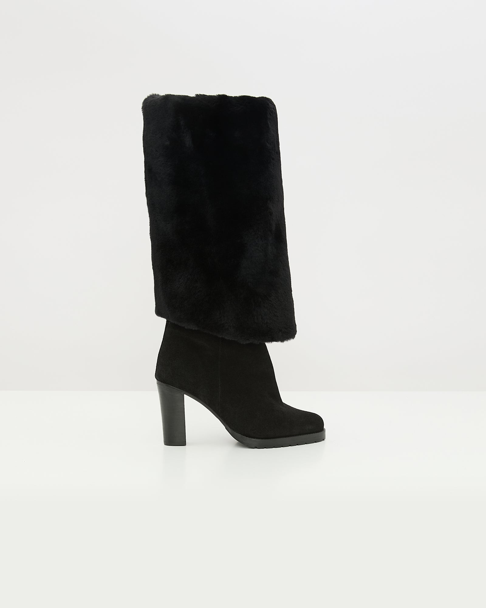 Merino lambskin shearling high boots - Yves Salomon