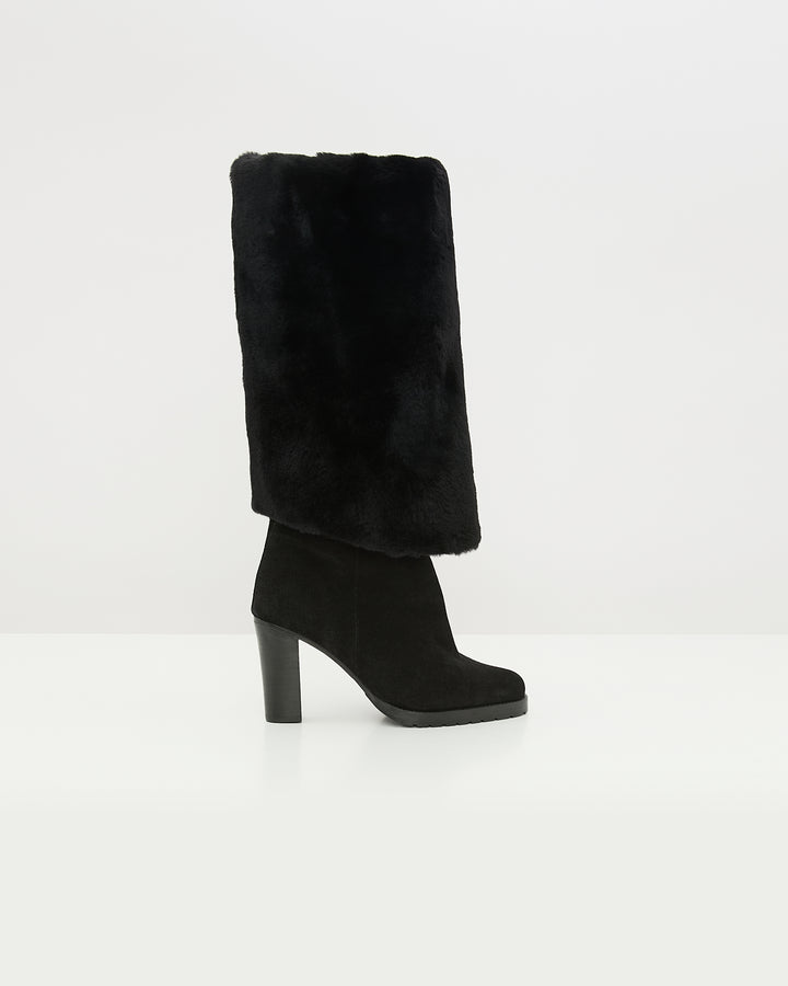 Merino lambskin shearling high boots - Yves Salomon