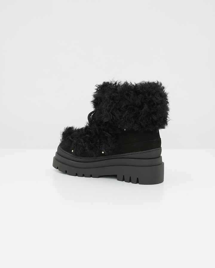 Ankle boots in leather and Lacon shearling -Yves Salomon