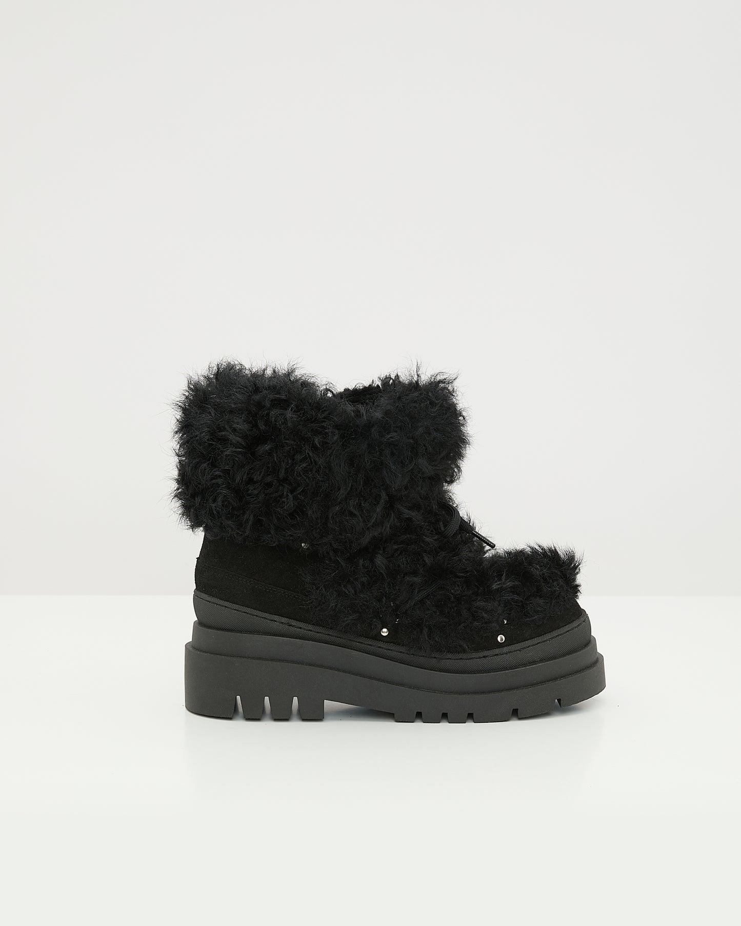 Ankle boots in leather and Lacon shearling -Yves Salomon
