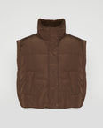 Sleeveless flannel and fox fur down jacket