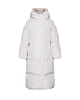 Long down jacket with Rex fur trim