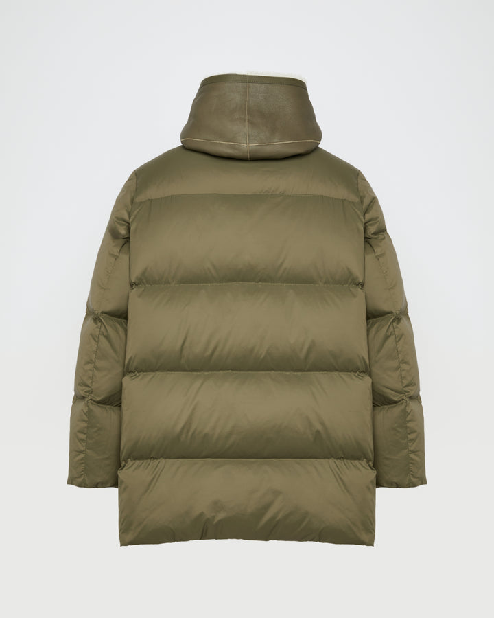Black Friday - Yves Salomon  -"A" line down jacket with lambskin shearling bib