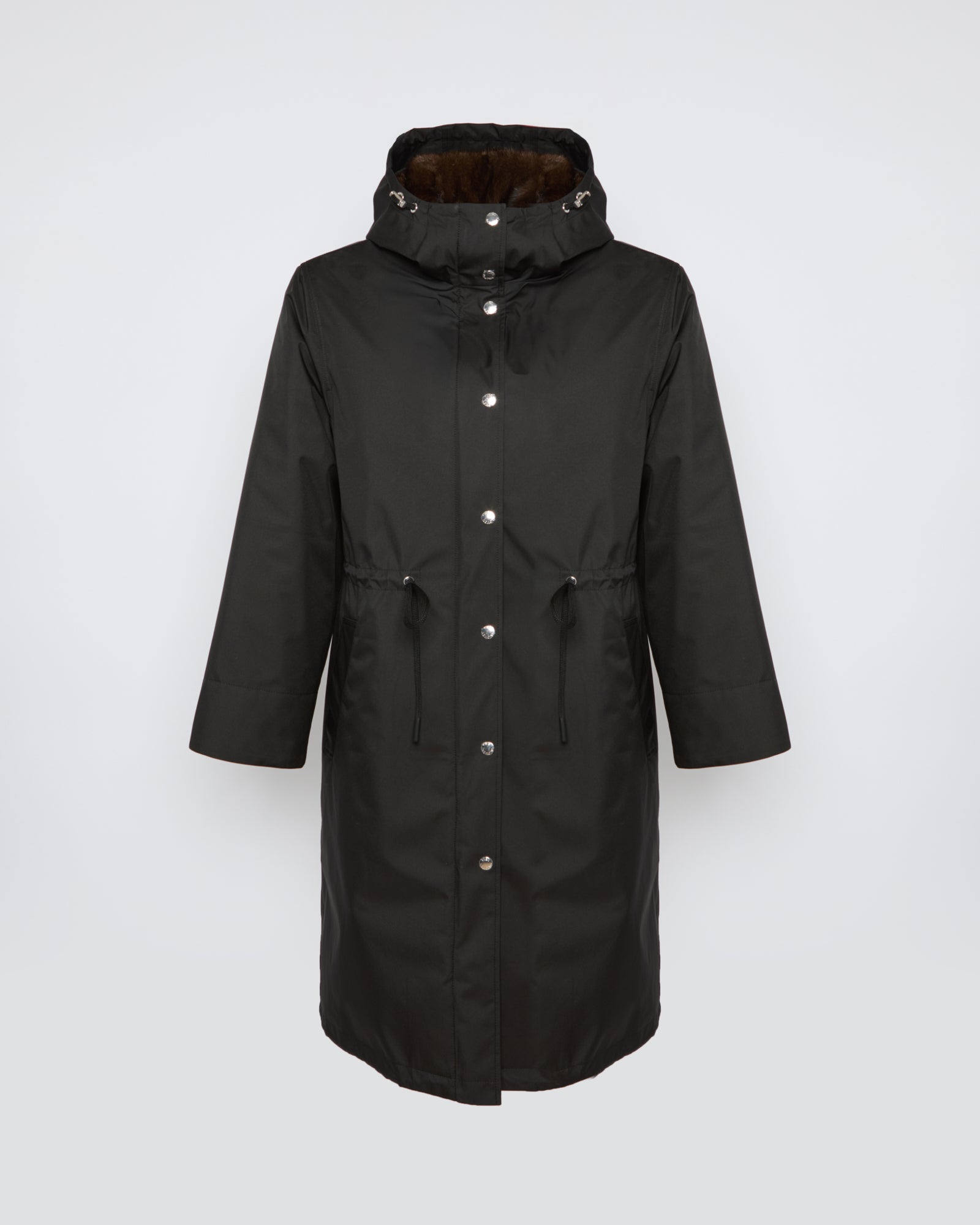 Long parka in technical fabric and mink -Yves Salomon