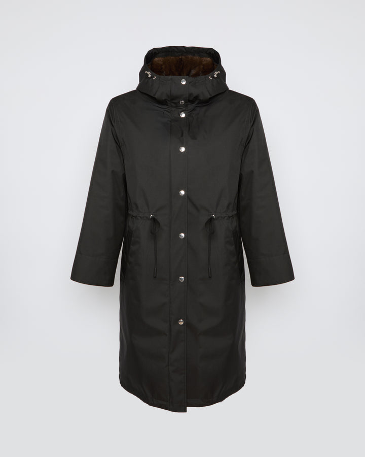 Long parka in technical fabric and mink -Yves Salomon