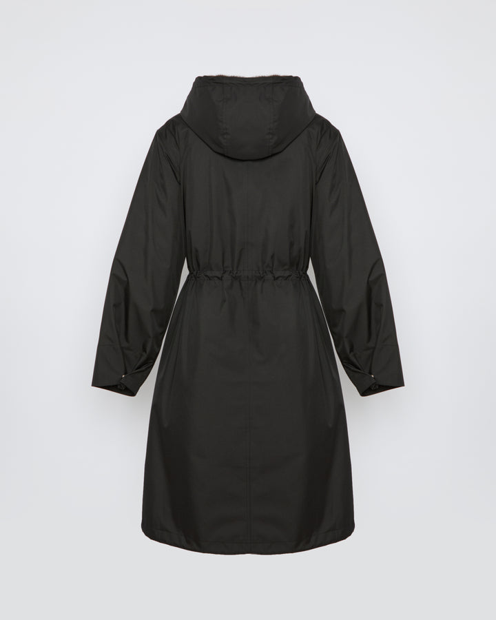 Long parka in technical fabric and mink -Yves Salomon