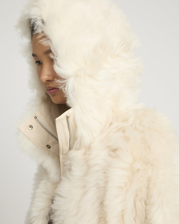 Long Toscana lambskin parka styled coat