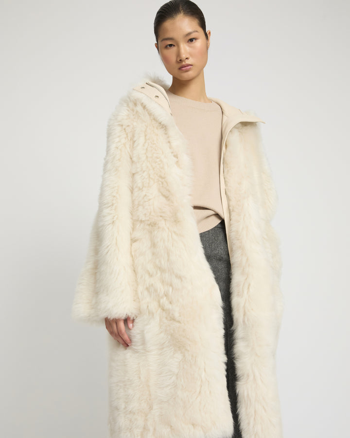 Long Toscana lambskin parka styled coat