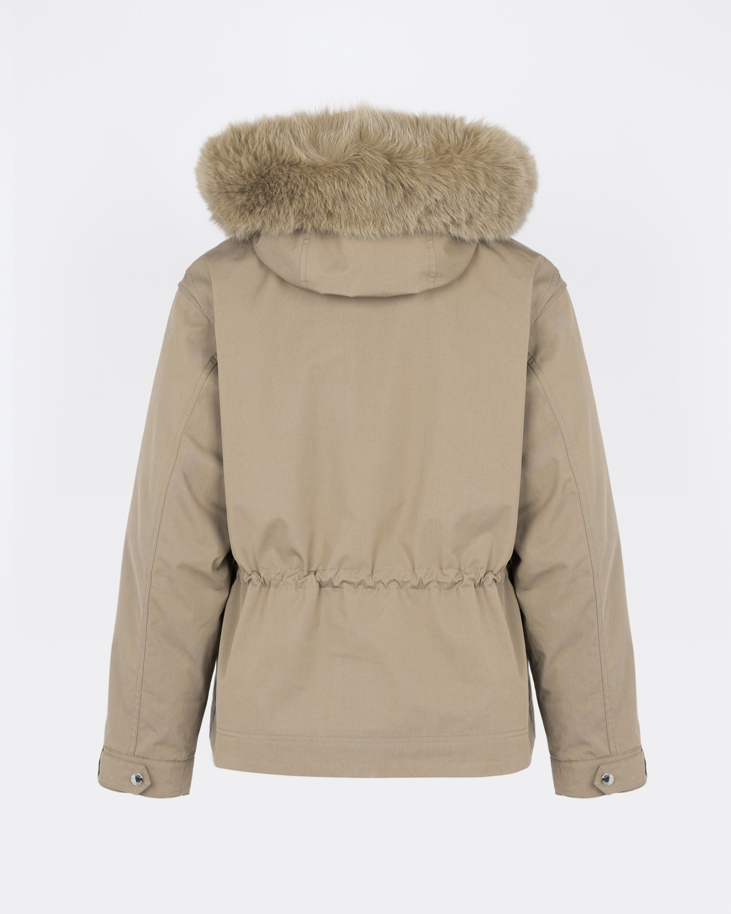 Short parka in cotton with fox and rabbit fur - Yves Salomon - New Fall/Winter Collection