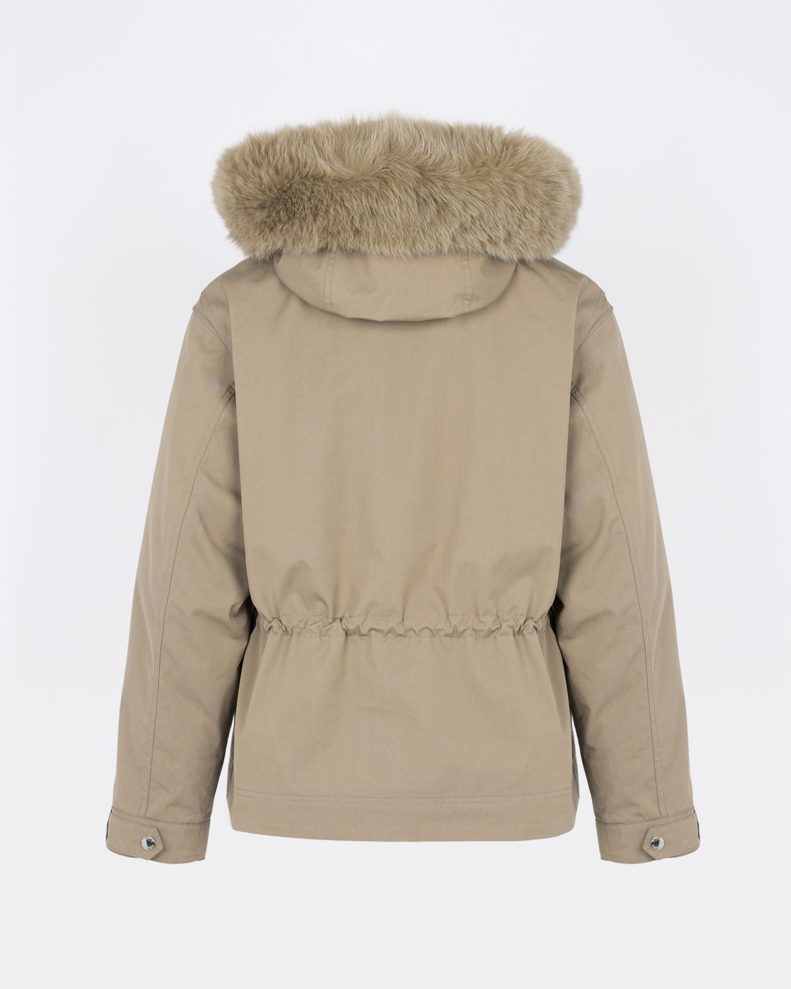 Short parka in cotton with fox and rabbit fur - Yves Salomon - New Fall/Winter Collection