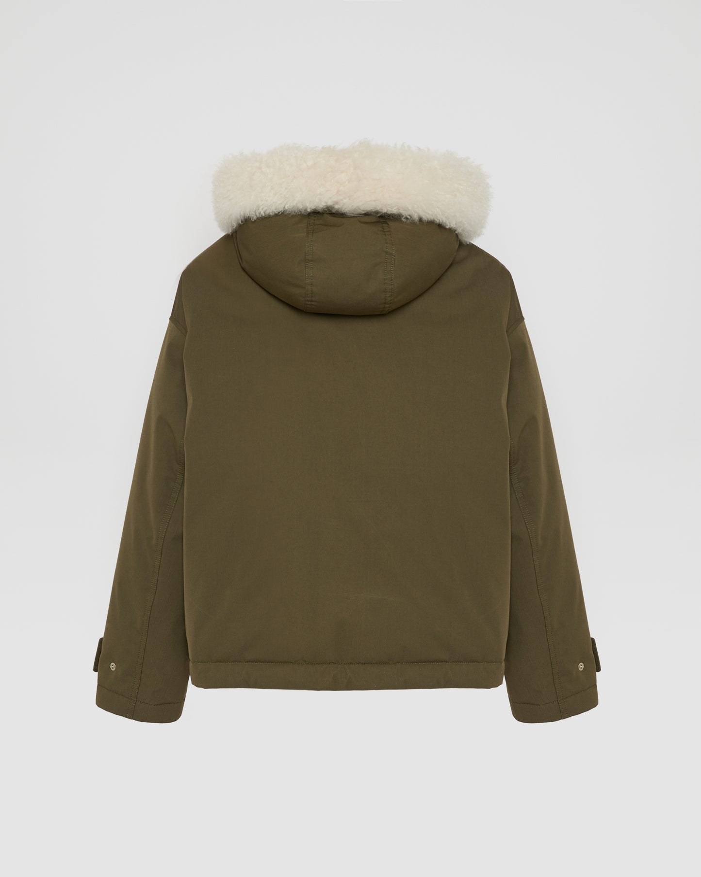 Short parka in cotton blend and lambskin shearling - Yves Salomon