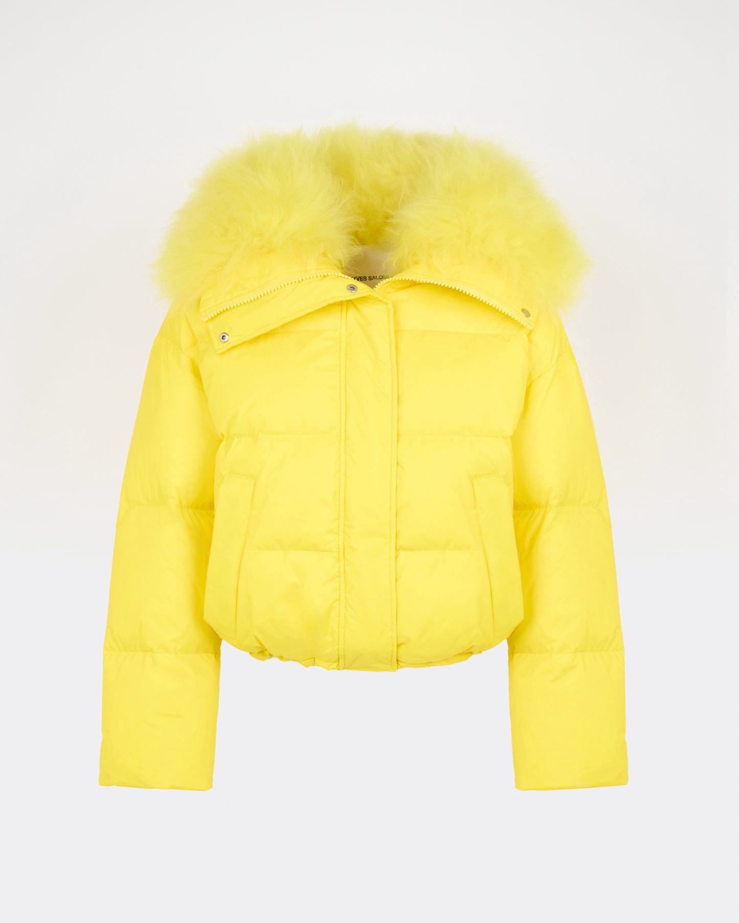Short down jacket in waterproof technical fabric with airy lambswool trim - Yves Salomon - New Fall/Winter Collection