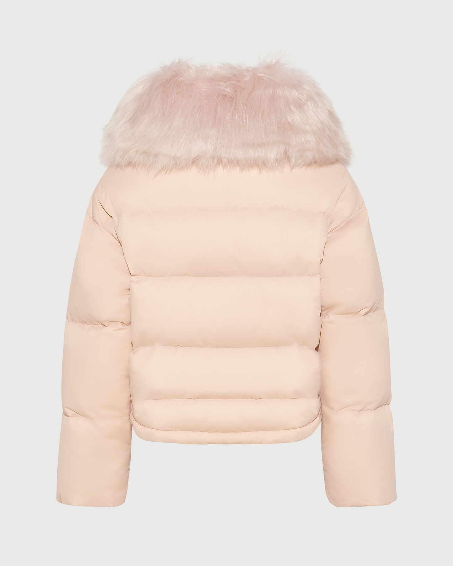 Short down jacket in waterproof technical fabric with airy lambswool trim - Yves Salomon - New Fall Winter Collection