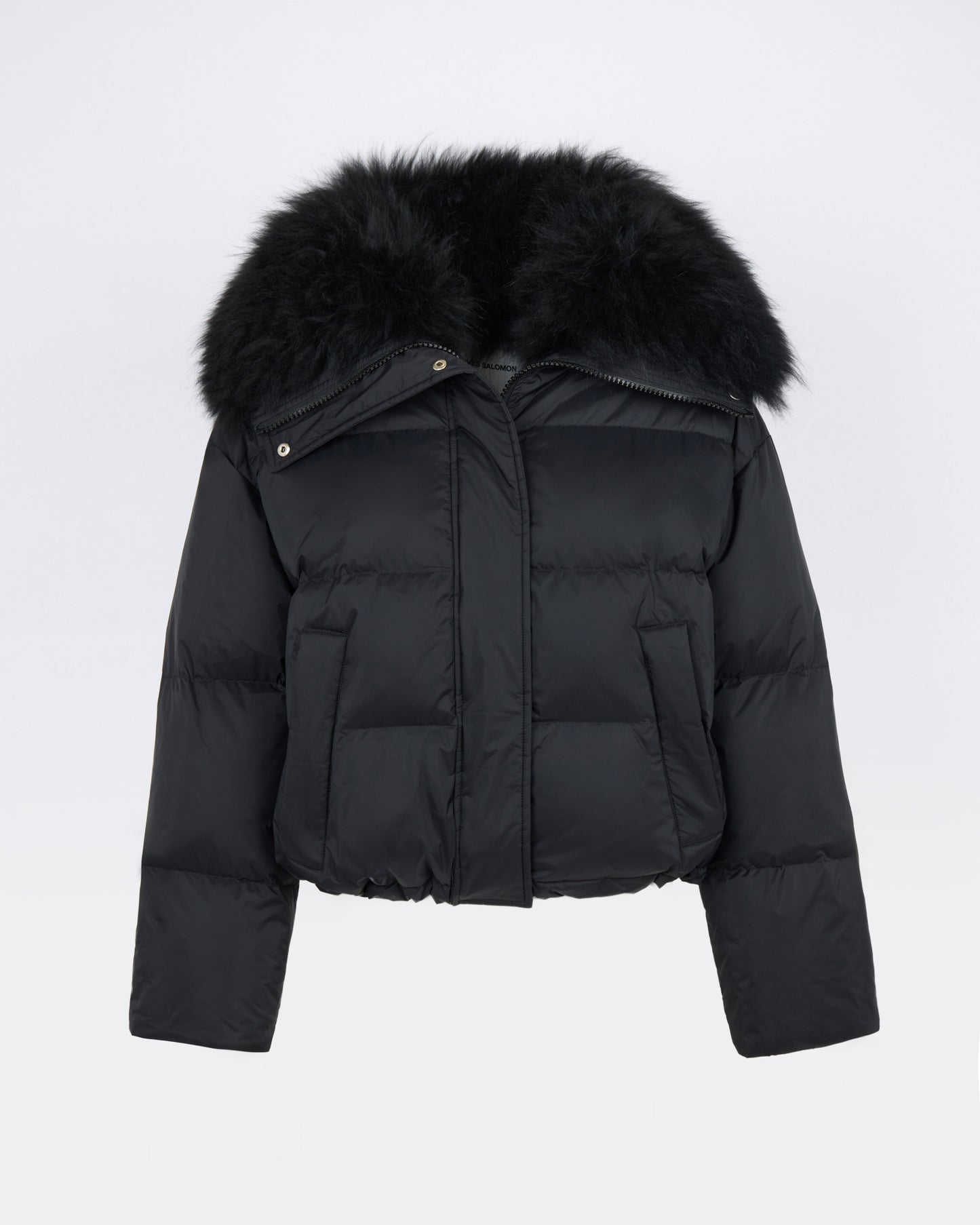 Short down jacket in waterproof technical fabric with airy lambswool trim - Yves Salomon - New Fall/Winter Collection