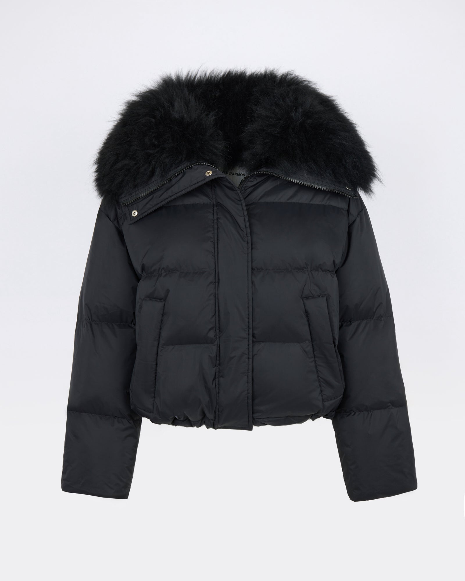 Short down jacket in waterproof technical fabric with airy lambswool trim - Yves Salomon - New Fall/Winter Collection