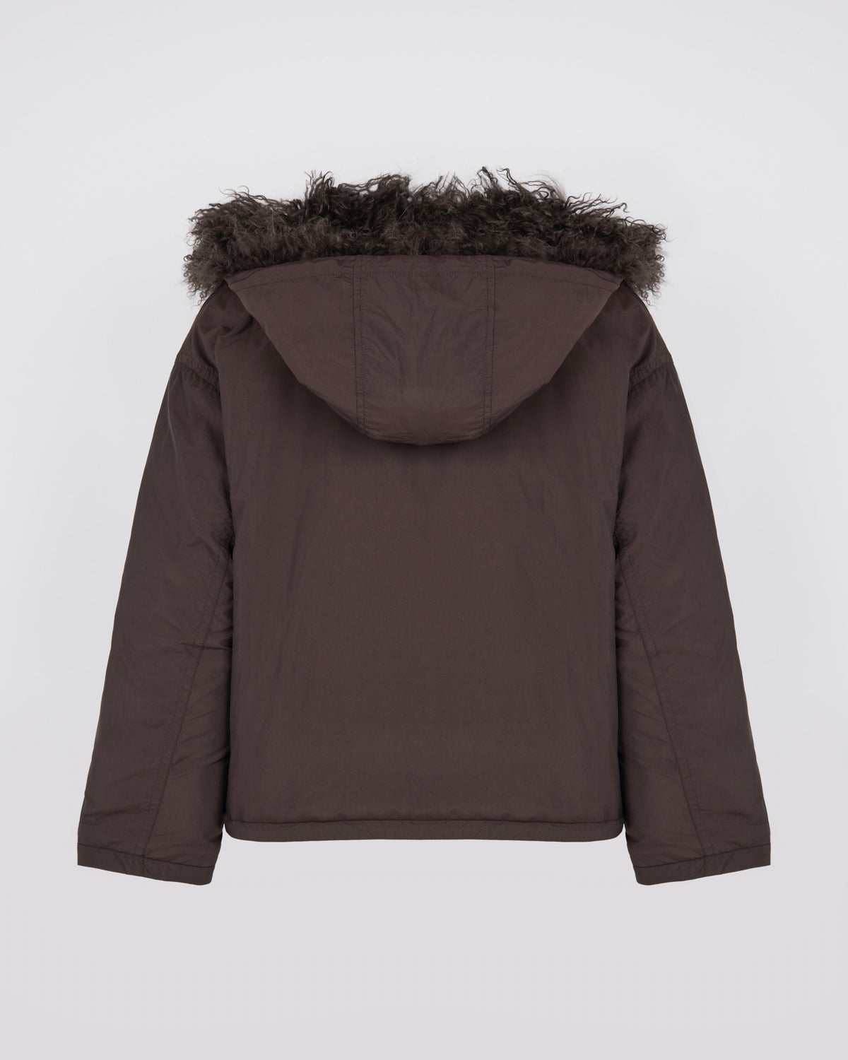 Short ultra-light down jacket with curly lambskin trim - Yves Salomon - New Fall/Winter Collection