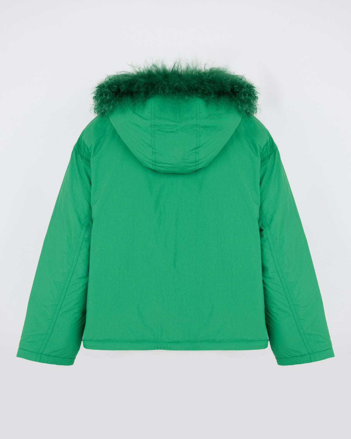 Short ultra-light down jacket with curly lambskin trim - Yves Salomon - New Fall/Winter Collection