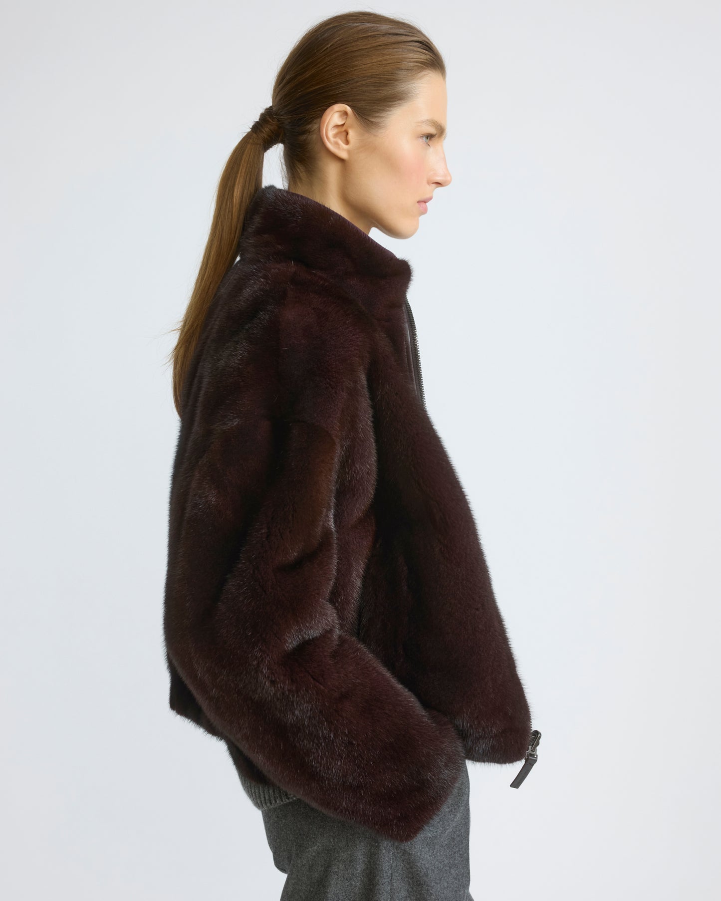 Reversible water-repellent technical fabric jacket with mink fur - Yves Salomon - New Fall/Winter Collection