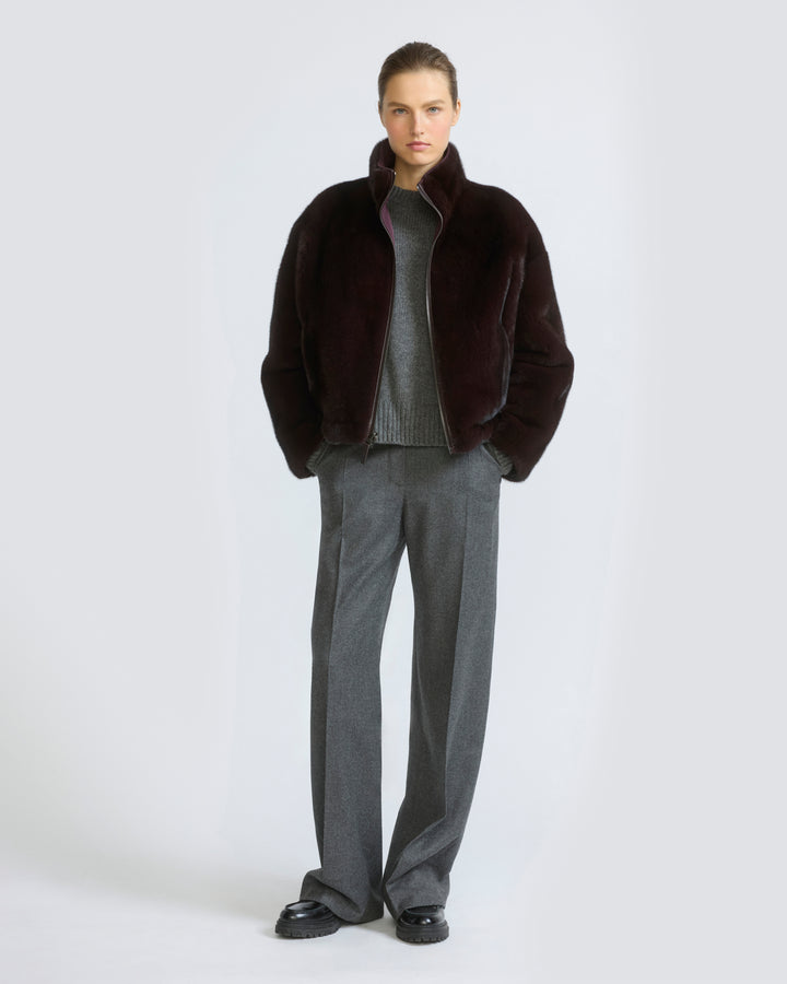 Reversible water-repellent technical fabric jacket with mink fur - Yves Salomon - New Fall/Winter Collection