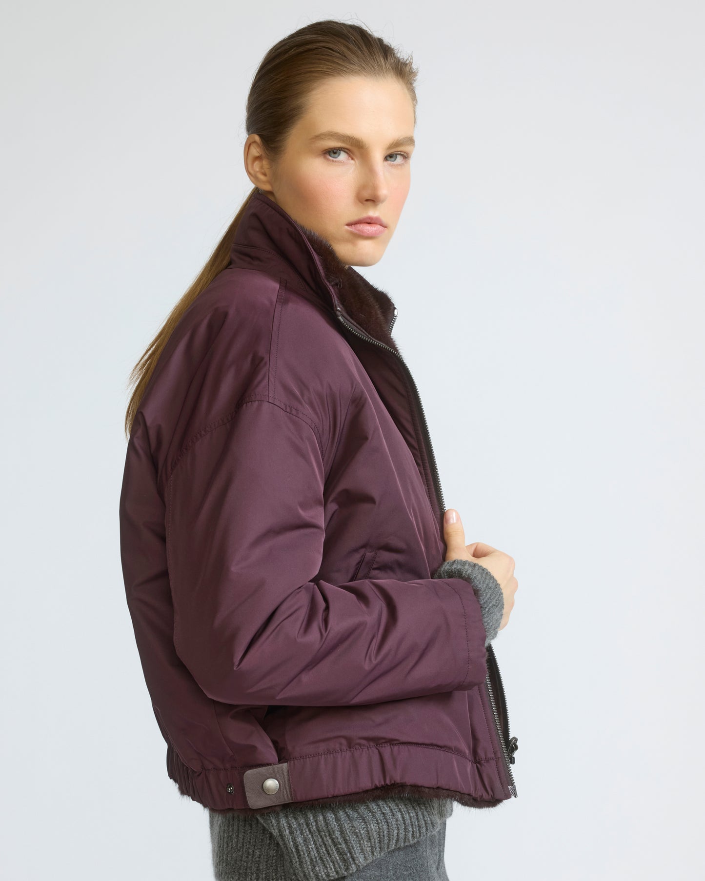 Reversible water-repellent technical fabric jacket with mink fur - Yves Salomon - New Fall/Winter Collection