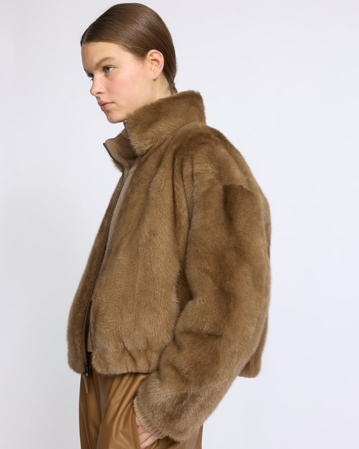 Reversible water-repellent technical fabric jacket with mink fur - Yves Salomon - New Fall/Winter Collection