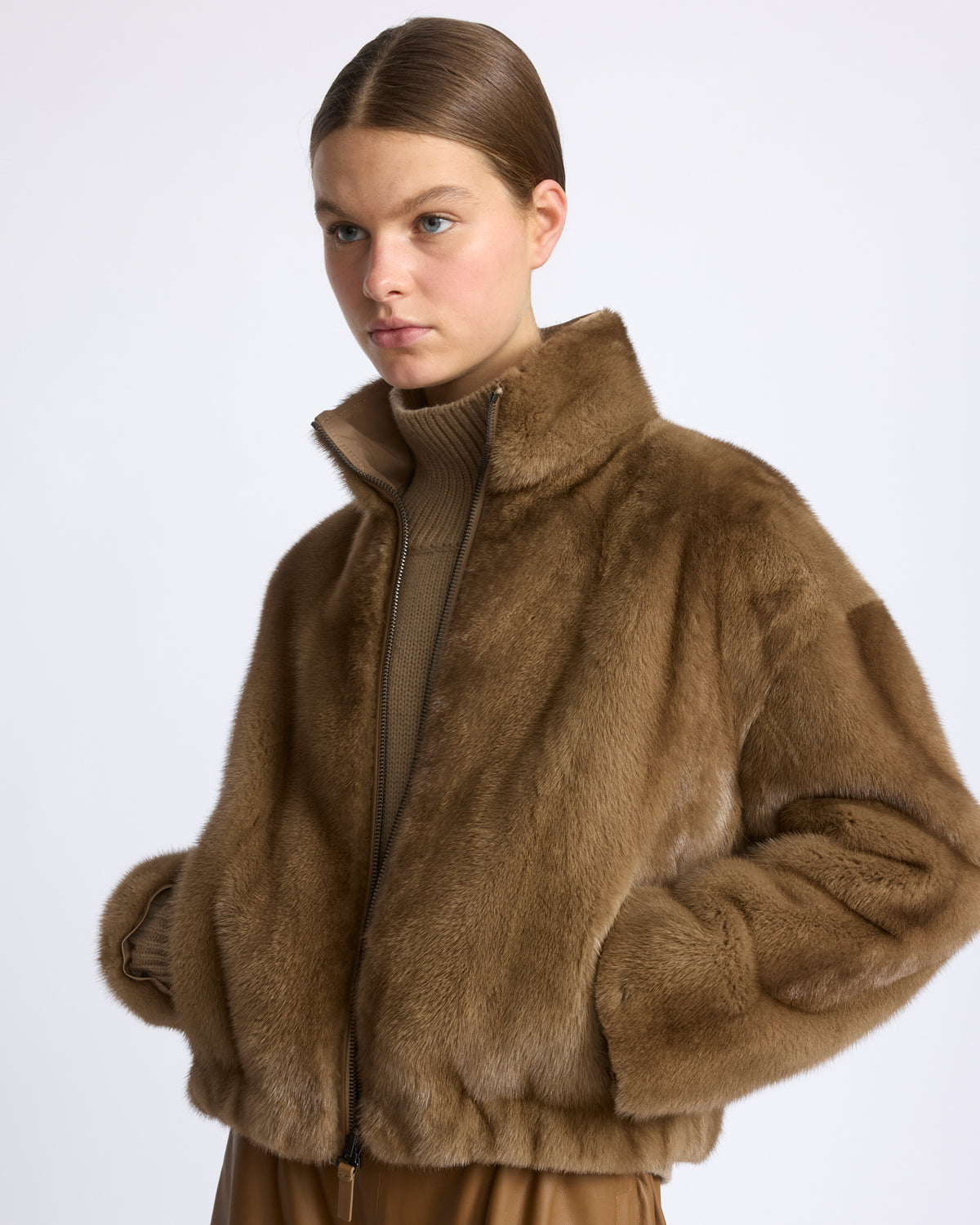 Reversible water-repellent technical fabric jacket with mink fur - Yves Salomon - New Fall/Winter Collection