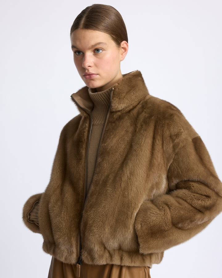 Reversible water-repellent technical fabric jacket with mink fur - Yves Salomon - New Fall/Winter Collection